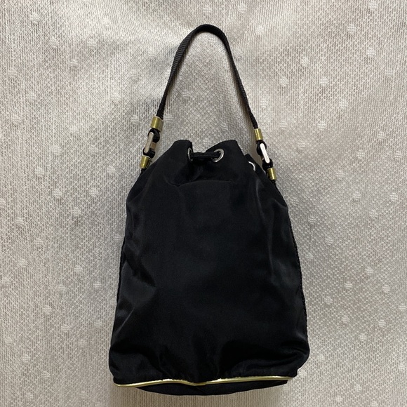 Prada Vintage Tessuto Nylon Duet Mini Bucket Bag In Black - Picture 5 of 17
